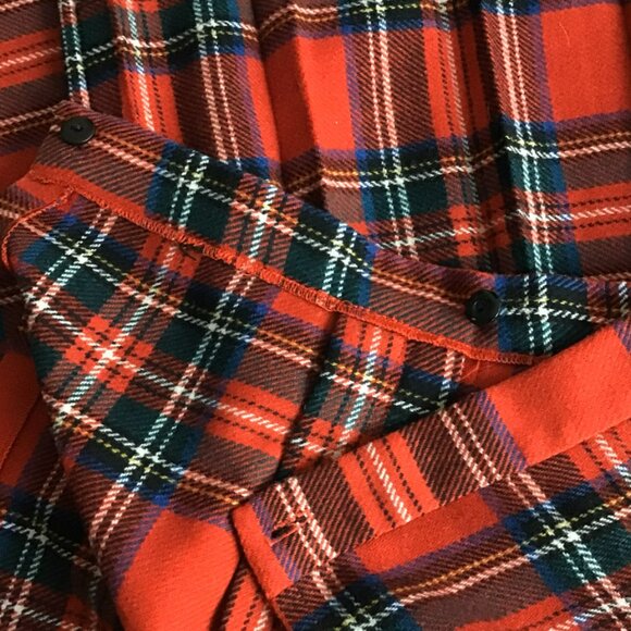 ANN STEVENS NEW YORK Vintage Wool Blend Wrap Plaid Long Length Skirt - Picture 6 of 8